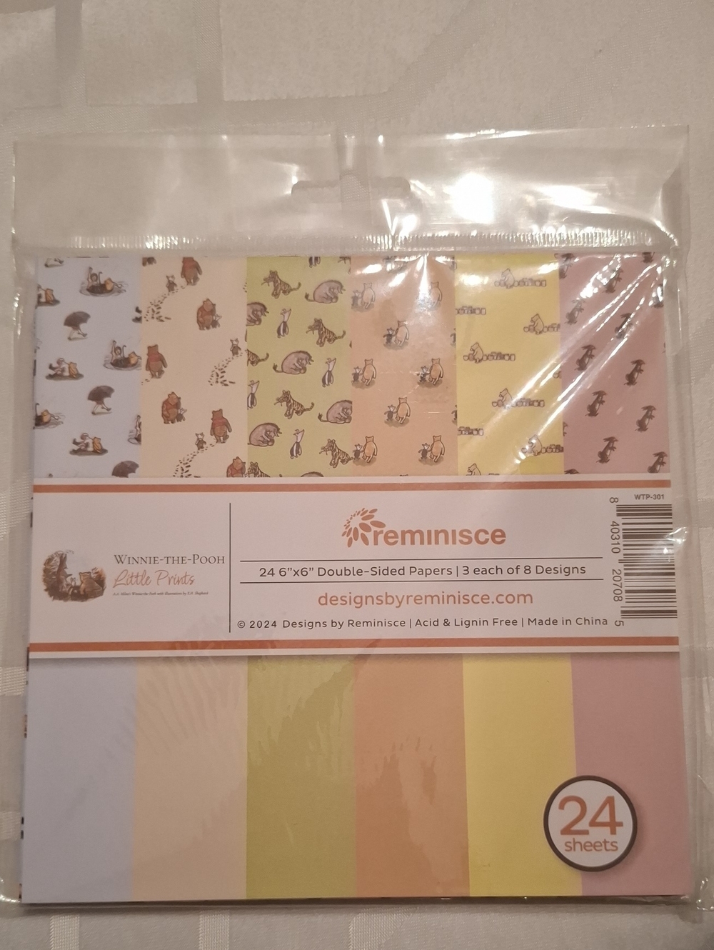 Winnie The Pooh Little Prints 6 X 6 Paper Pack, 24 Double Sided Papers, NIP